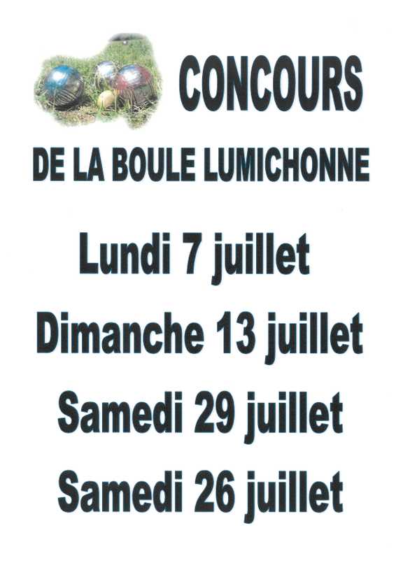concours de pétanque Boule Lumichonne