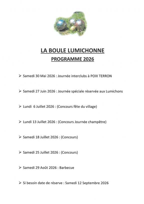 concours de pétanque Boule Lumichonne