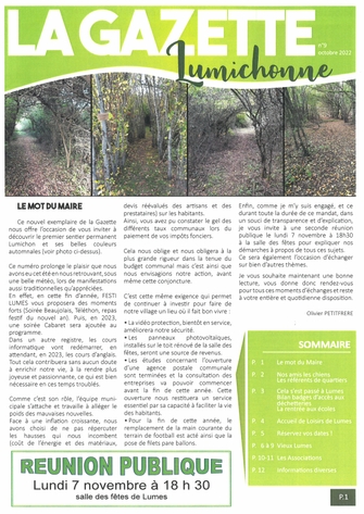 La Gazette Lumichonne n°9 - octobre 2022