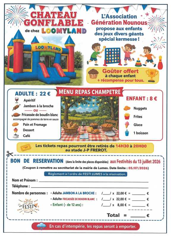 menu fete champetre