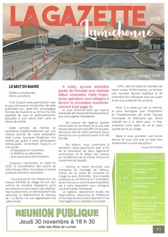 La Gazette Lumichonne n°13 - octobre 2023