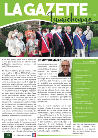 La Gazette Lumichonne n°1 - sept 2020