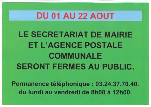 Mairie fermée
